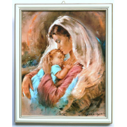 Obraz Matka Boska z Dzieciątkiem 18 x 13cm